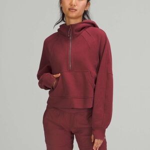 Lululemon Scuba Half Zip Hoodie Sweater Maroon/Burgundy